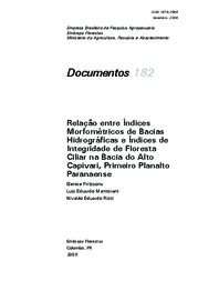 Thumbnail de Relação entre índices morfométricos de bacias hidrográficas e índices de integridade de floresta ciliar na Bacia do Alto Capivari, Primeiro Planalto Paranaense.