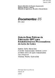 Thumbnail de Guia de Boas Práticas de Fabricação (BPF) para estabelecimentos processadores de leite de cabra.