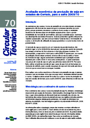 Thumbnail de Avaliação econômica da produção de soja em estados do Cerrado, para a safra 2009/10.