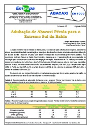 Thumbnail de Adubação de abacaxi Pérola para o Extremo Sul da Bahia.