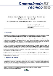 Thumbnail de Análise mineralógica das frações finas do solo por difratometria de raios-X: revisão e atualização da metodologia e critérios usados na Embrapa Solos.