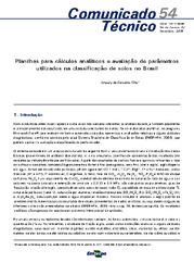 Thumbnail de Planilhas para cálculos analíticos e avaliação de parâmetros utilizados na classificação de solos no Brasil.