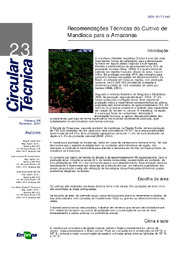 Thumbnail de Recomendações técnicas do cultivo de mandioca para o Amazonas.