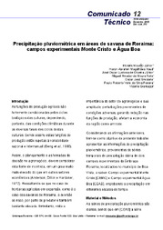 Thumbnail de Precipitação pluviométrica em áreas de Savana de Roraima: campos experimentais Monte Cristo e Água Boa.