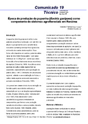Thumbnail de Época de produção da pupunha (Bactris gasipaes) como componente de sistemas agroflorestais em Roraima.