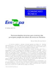 Thumbnail de Recomendações técnicas para controle das principais pragas da cultura do arroz em Roraima.