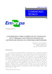 Thumbnail de Leguminosas como elementos de produção de fitomassa e nutrientes em área de capoeira na região do Confiança em Roraima.