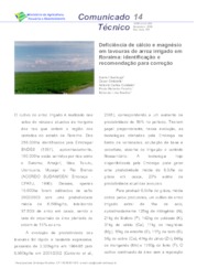 Thumbnail de Deficiência de cálcio e magnésio em lavouras de arroz irrigado em Roraima: identificação e recomendação para correção.