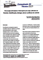 Thumbnail de Percevejos (hemiptera: heteroptera) da soja cultivada em Roraima: identificação, biologia, danos e práticas de controle.
