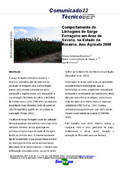 Thumbnail de Comportamento de Linhagens de Sorgo Forrageiro em Área de Savana, no Estado de Roraima, Ano Agrícola 2006.