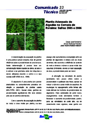 Thumbnail de Plantio adensado de algodão no cerrado de Roraima: 2005 e 2006.
