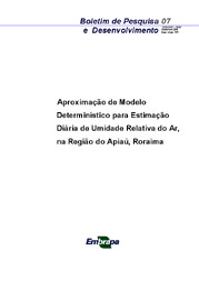 Thumbnail de Aproximação de modelo determinístico para estimação diária de umidade relativa do ar na região do Apiaú, Roraima.