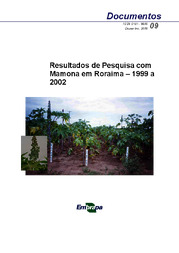 Thumbnail de Resultados de pesquisa com mamona em Roraima - 1999 a 2002.