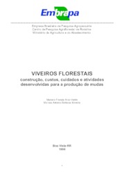 Thumbnail de Viveiros florestais: construção, custos, cuidados e atividades desenvolvidas para a produção de mudas.