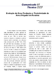 Thumbnail de Evolução de área, produção e produtividade do arroz irrigado em Roraima.