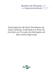 Thumbnail de Desempenho de dois genótipos de soja-hortaliça cultivada em área de cerrado em função da adubação em dois anos agrícolas.