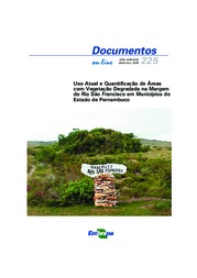 Thumbnail de Uso atual e quantificação de áreas com vegetação degradada na margem do Rio São Francisco em municípios do Estado de Pernambuco.