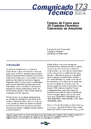Thumbnail de Fatores de forma para 20 espécies florestais comerciais da Amazônia.