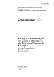 Thumbnail de Biologia, caracterização de danos e ocorrência de grilos em plantios de eucalipto.