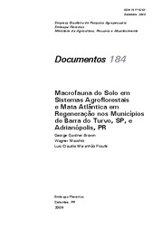 Thumbnail de Macrofauna do solo em sistemas agroflorestais e Mata Atlântica em regeneração nos Municípios de Barra do Turvo, SP, e Adrianópolis, PR.