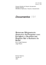 Thumbnail de Sistemas silvipastoris: aspectos da pesquisa com eucalipto e grevílea nas Regiões Sul e Sudeste do Brasil.