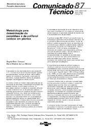 Thumbnail de Metodologia para determinação da peroxidase e da polifenol oxidase em plantas.