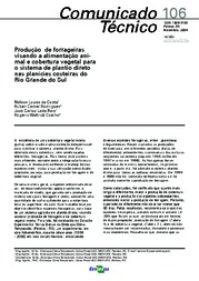 Thumbnail de Produção de forrageiras visando a alimentação animal e cobertura vegetal para o sistema de plantio direto nas planícies costeiras do Rio Grande do Sul.