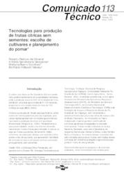 Thumbnail de Tecnologias para produção de frutas cítricas sem sementes: escolha de cultivares e planejamento do pomar.