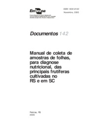 Thumbnail de Manual de coleta de amostras de folhas, para diagnose nutricional, das principais frutíferas cultivadas no RS e em SC.
