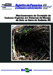 Thumbnail de Monitoramento do conteúdo de carbono orgânico em sistemas de manejo do solo na Serra do Sudeste, RS.