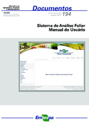Thumbnail de Sistema de análise foliar: manual do usuário.
