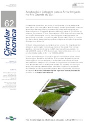 Thumbnail de Adubação e calagem para o arroz irrigado no Rio Grande do Sul.