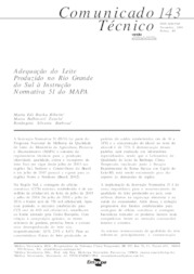 Thumbnail de Adequação do leite produzido no Rio Grande do Sul à instrução normativa 51 do MAPA.