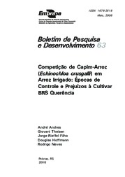 Thumbnail de Competição de capim-arroz (Echinochloa crusgalli) em arroz irrigado: épocas de controle e prejuízos à cultivar BRS Querência.