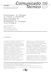 Thumbnail de Racionalização da aplicação de calcário e fertilizantes para o aumento da sustentabilidade e rentabilidade da integração arroz-pastagens.