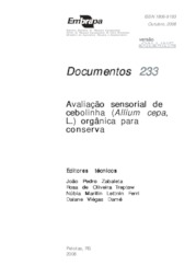 Thumbnail de Avaliação sensorial de cebolinha (Allium cepa, L.) orgânica para conserva.