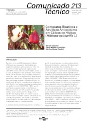 Thumbnail de Compostos bioativos e atividade antioxidante em cálices de hibisco (Hibiscus sabdariffa L.).