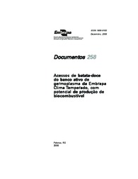 Thumbnail de Acessos de batata-doce do banco ativo de germoplasma da Embrapa Clima Temperado, com potencial de produção de biocombustível.