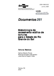 Thumbnail de Metodologia de zoneamento edáfico de culturas para o Estado do Rio Grande do Sul.