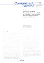 Thumbnail de Sistema de produção agrossilvipastoril para a região de caatinga - SAF: avaliação dos impactos econômicos, sociais e ambientais.