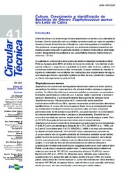 Thumbnail de Cultura, crescimento e identificação de bactérias do gênero Staphylococcus aureus em leite de cabra.