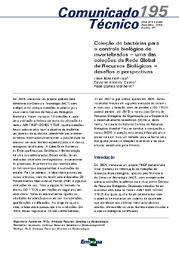 Thumbnail de A coleção de bactérias para o controle biológico de invertebrados: uma das quatro coleções da Rede Global de Recursos Biológicos: desafios e perspectivas.