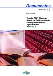 Thumbnail de Tutorial SGP: Sistemas Gestor de Publicações da Embrapa Informática Agropecuária. Versão 2.0.