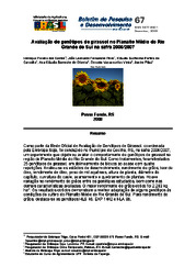 Thumbnail de Avaliação de genótipos de girassol no Planalto Médio do Rio Grande do Sul na safra 2006/2007.