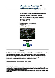 Thumbnail de Ocorrência do ácaro-do-enrolamento-do-trigo Aceria tosichella Keifer (Prostigmata: Eriophyidae) no Rio Grande do Sul.