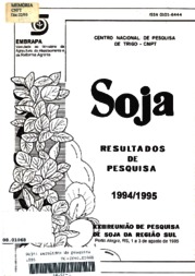 Thumbnail de Soja: resultados de pesquisa 1994/1995.