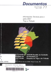Thumbnail de Informações técnicas para a safra 2007: trigo e triticale.