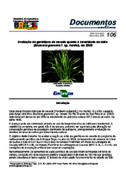 Thumbnail de Avaliação de genótipos de cevada quanto à severidade de oídio (Blumeria graminis f. sp. hordei), em 2009.