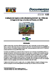 Thumbnail de Avaliação de reação a oídio (Blumeria graminis f. sp. tritici) em linhagens de trigo oriundas do Paraná, em 2009.