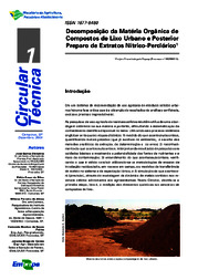 Thumbnail de Decomposição da matéria orgânica de compostos de lixo urbano e posterior preparo de extratos nítrico-perclórico.